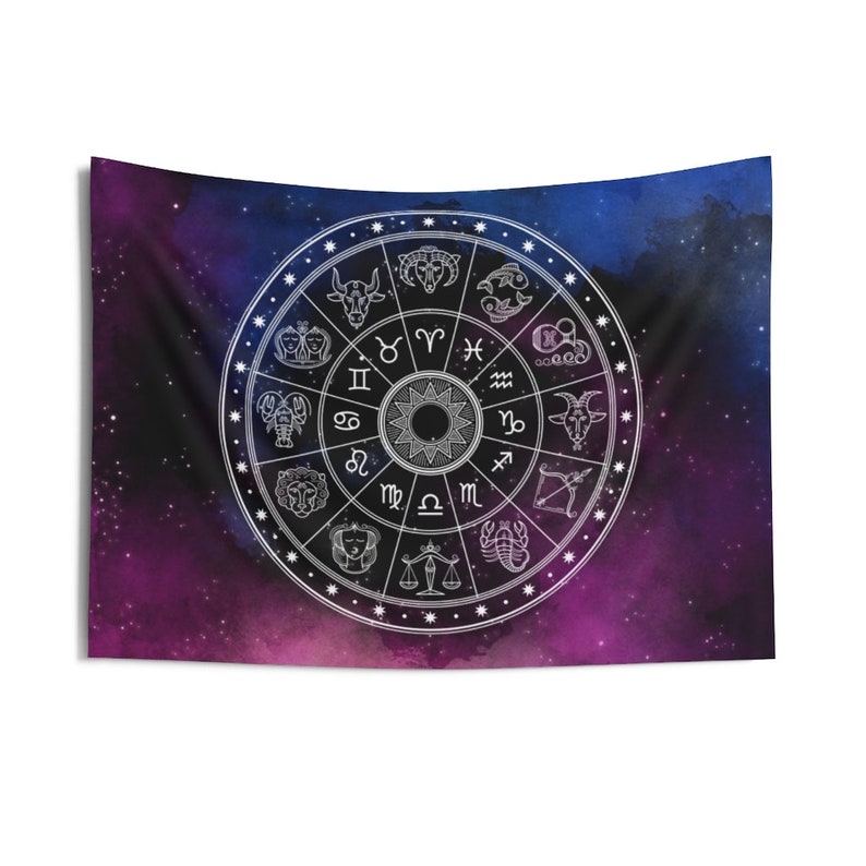 Astrology Tapestry Black Indoor Wall Tapestries Zodiac - Etsy