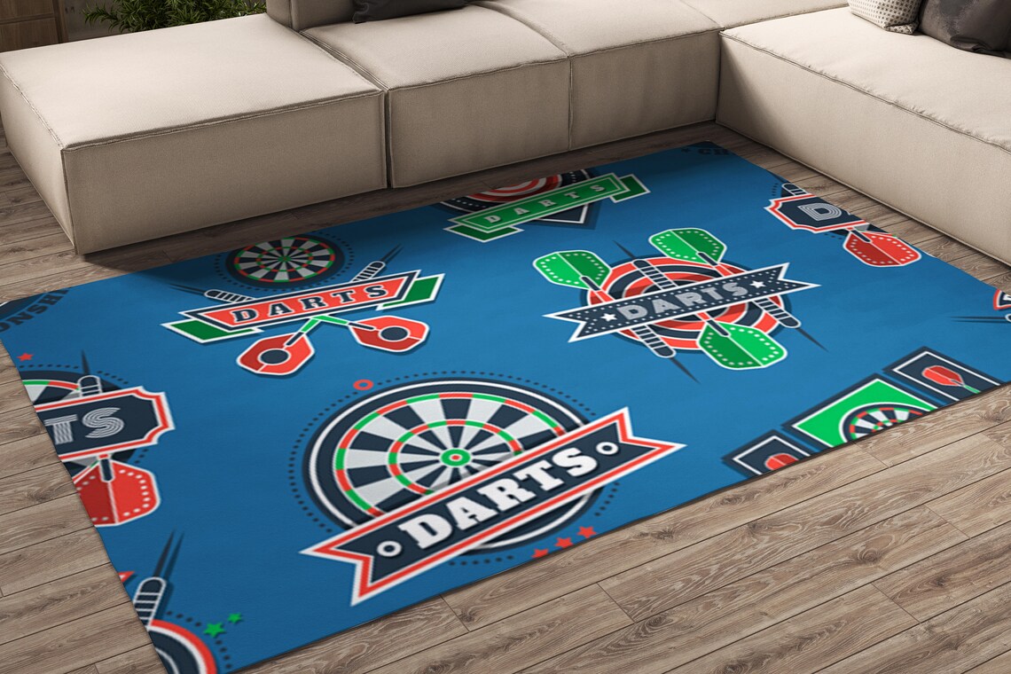 Darts Decor Area Rugs Dartboards Targets and Arrows Design Etsy