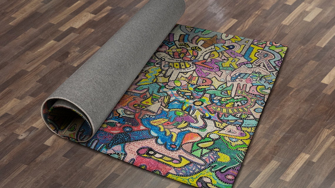 Area Rugs 5x7 Customized Rugs Rug With Logo Design Your Own Etsy