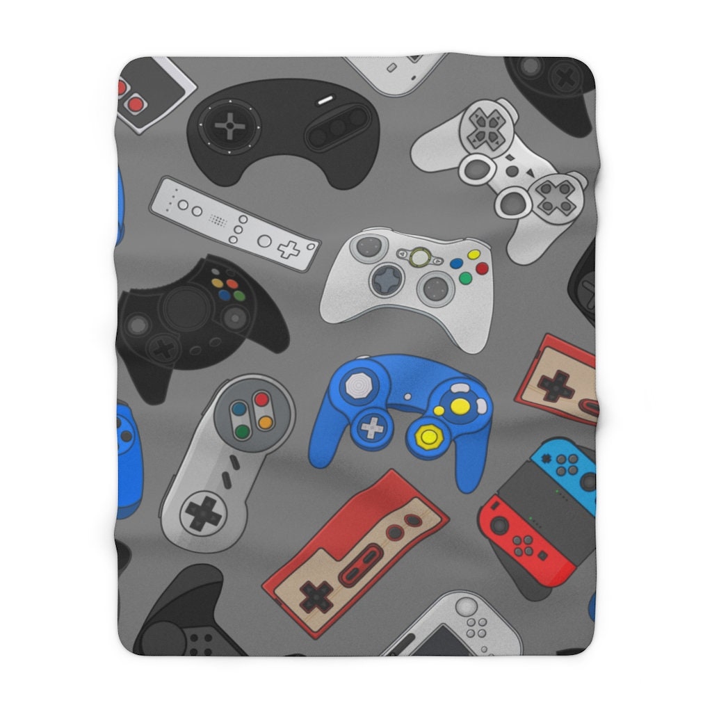 Video game controller Sherpa Fleece Blanket gift for gamer | Etsy