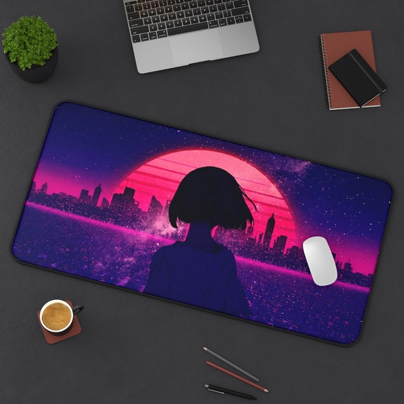 Anime Girl Desk Mat Digital Art Painting Anime Desk Mat Cute Etsy