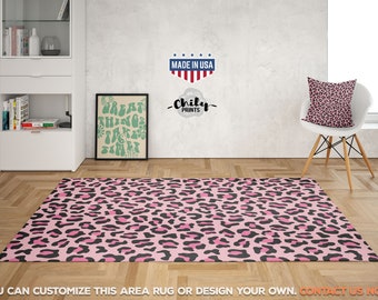 Pink Leopard Print Carpet - Etsy