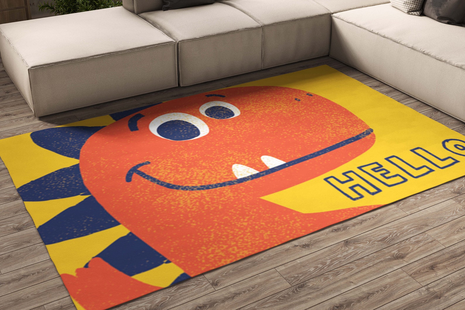 Cute Dinosaur Area Rugs Grunge Texture for Kids Room Decor Etsy