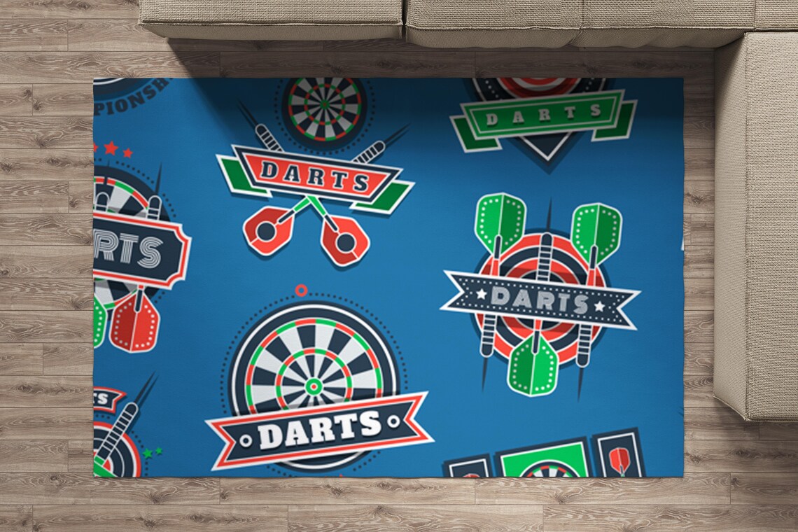 Darts Decor Area Rugs Dartboards Targets and Arrows Design Etsy