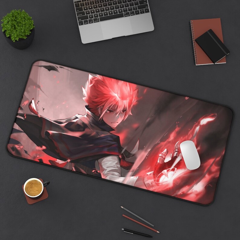 Anime Boy Desk Mat Gamer Desk Mat Beautiful Anime Boy Etsy