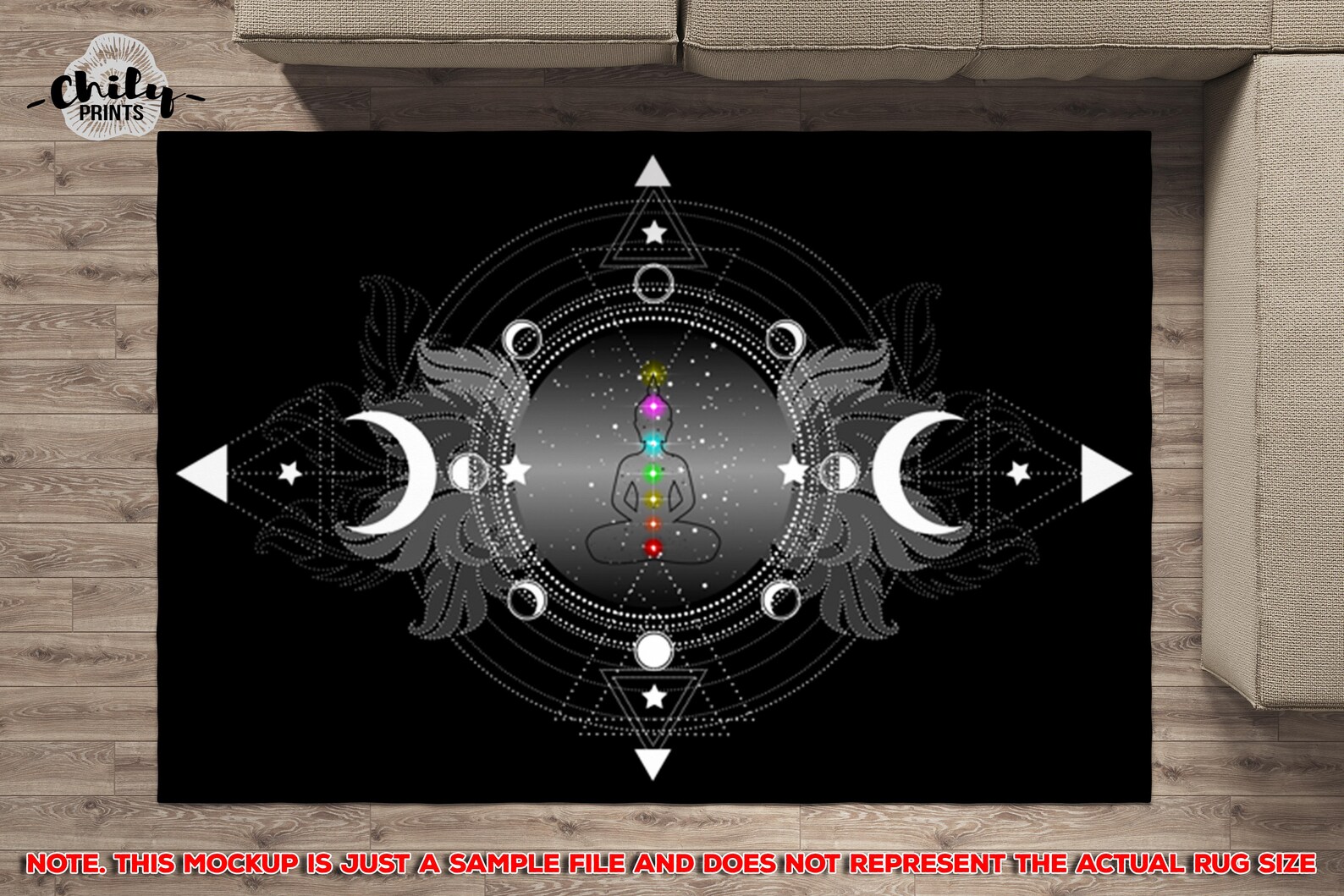 Spiritual Rugs Buddha Silhouette Area Carpet Lotus Position - Etsy