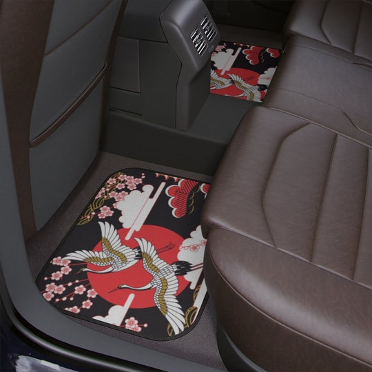 Disover Japanese traditional Car Floor Mats, Japanese Sakura Flowers Car Floor Mats, Japanese traditional motives ornaments Car Floor Mat decor gift