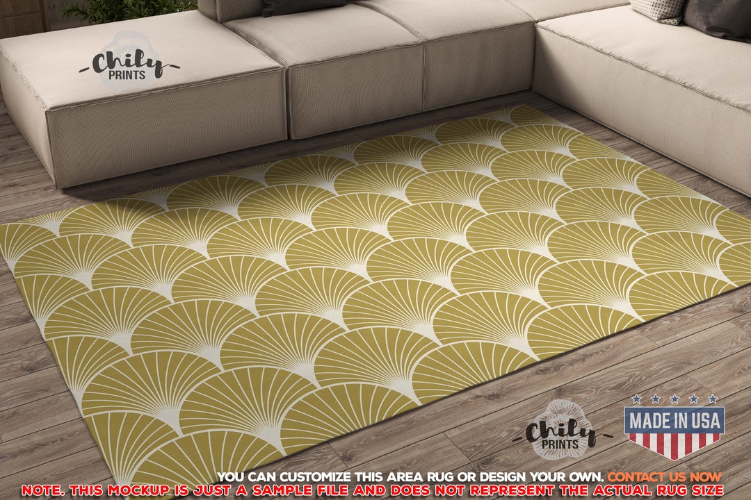 Art Deco Rug With Overlapping Arcs Cool Rugs for Living Room Etsy