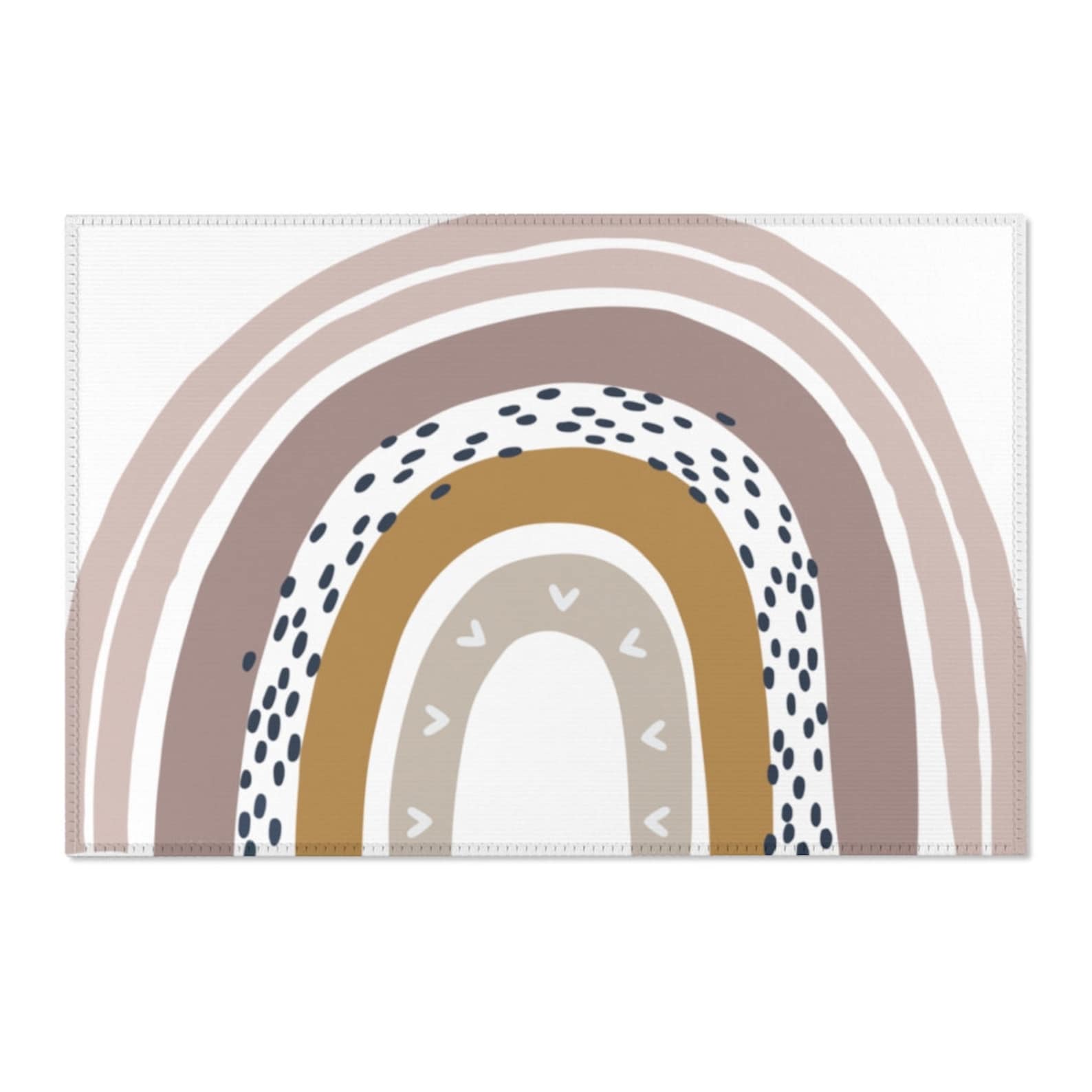 Nursery Rainbow Print Area Rug Boho Rug Baby Bedroom Carpet Etsy