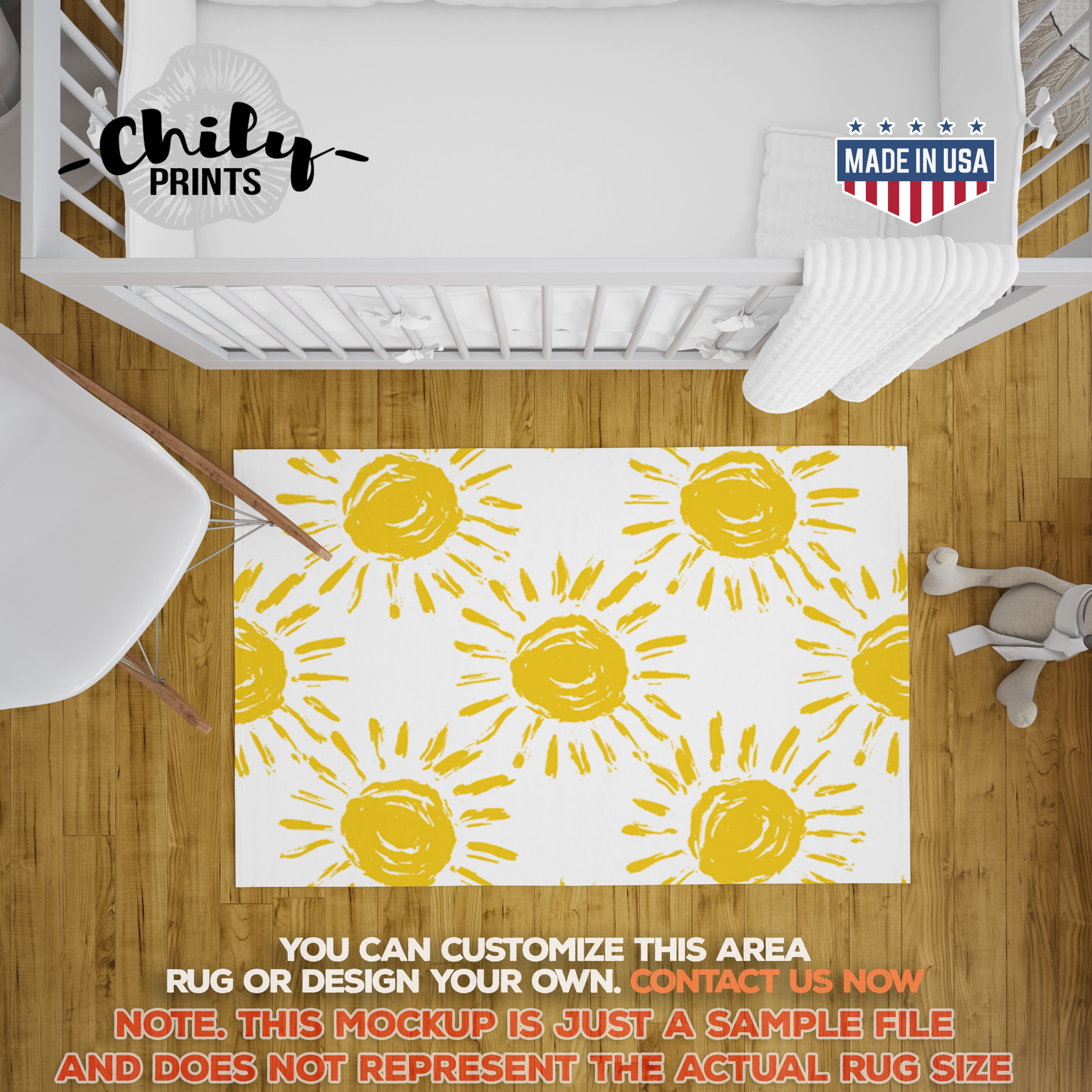 Sunshine Area Rug Hand Drawn Yellow Doodle Suns Design Area Etsy
