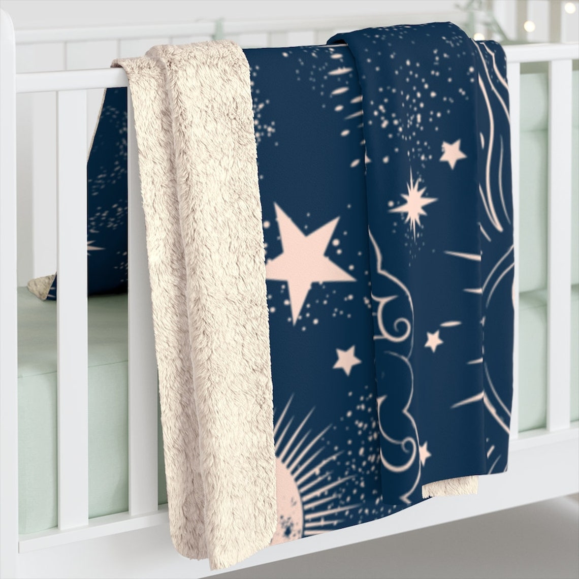 Space Galaxy Constellation Blanket Zodiac Star Sherpa Fleece Etsy