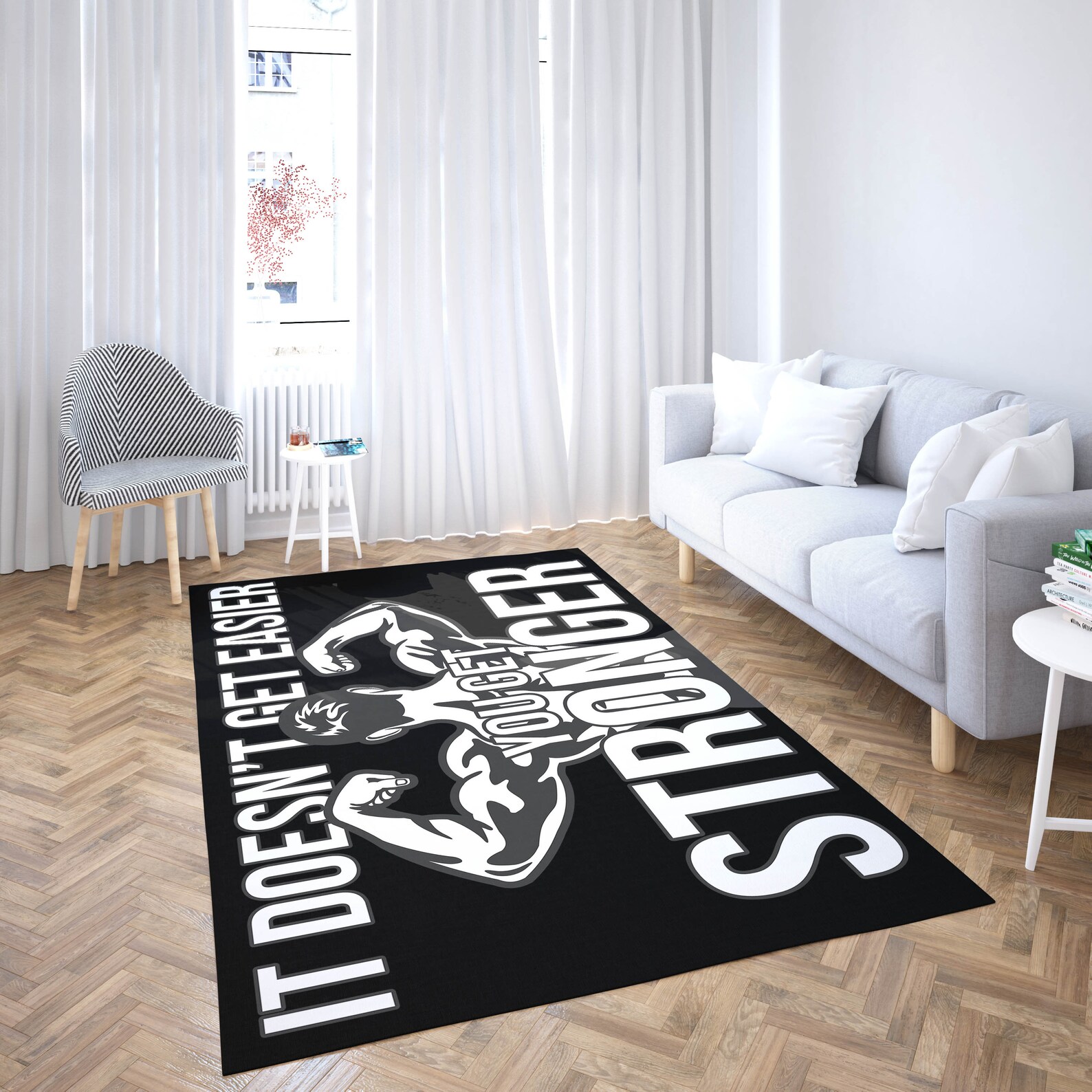 Fitness Decor Home Gym Decor Area Rug It Doesn't Get Etsy