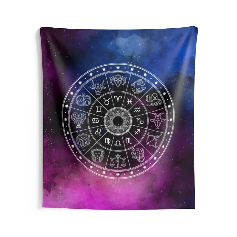 Astrology Tapestry Black Indoor Wall Tapestries Zodiac - Etsy