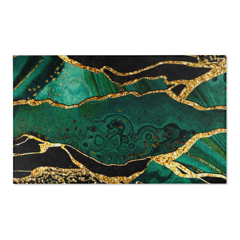 Rubin Design Studio Gold Nuggets & Emeralds - Emerald Green - DIGITAL PRINT