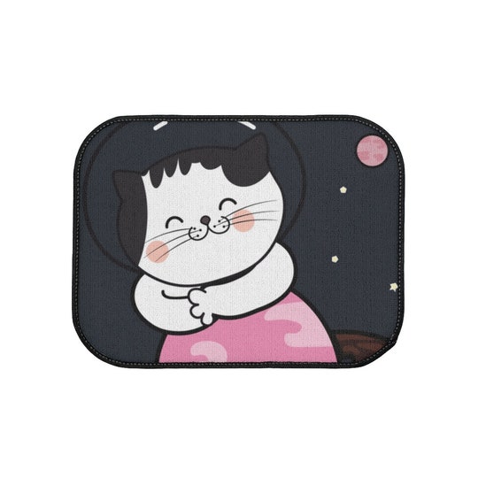 Kawaii Japanese Car Floor Mat, Anime cute kawaii cat on ice cream Car Floor Mat, space and stars cat cute cat car interior decor car mat