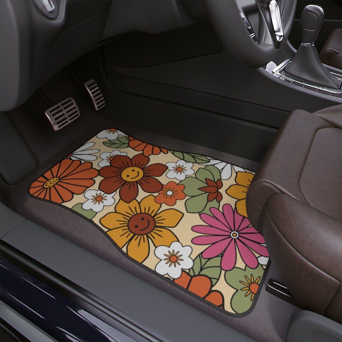 Colorful 70s Style Retro Car Floor Mats Flower Power Car - Etsy