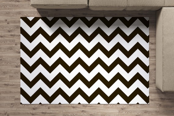 Black and yellow zig zag lines square rug