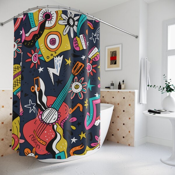 Music Shower Curtain Etsy