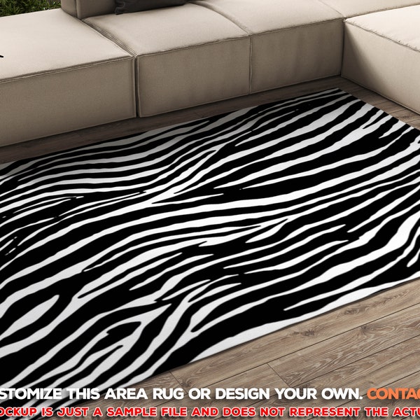 Zebra print Area Rug, Zebra Skin print area carpet, Zebra Skin decor