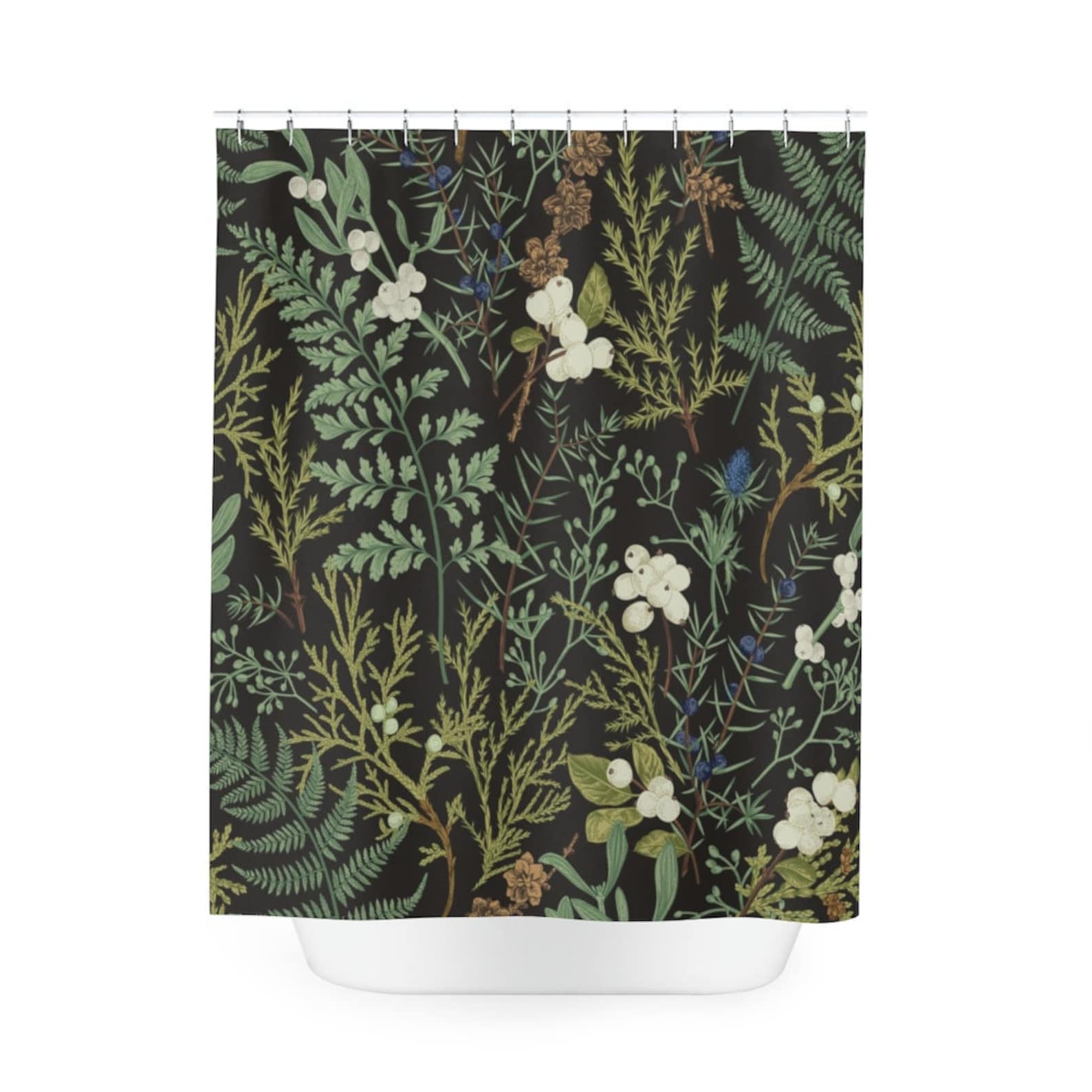 Forest Ferns Shower Curtain Vintage Forest Ferns Shower Etsy