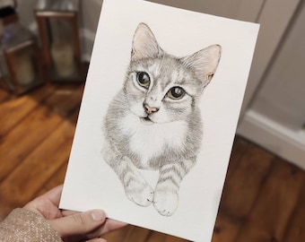 Pet portrait from photo | Hand painted pet portrait | Custom pet painting | Personalised dog watercolour painting | Custom made cat painting