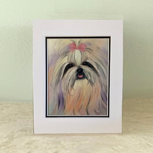 Impressão artística excêntrica de Shih Tzu: retrato colorido e abstrato de cachorro