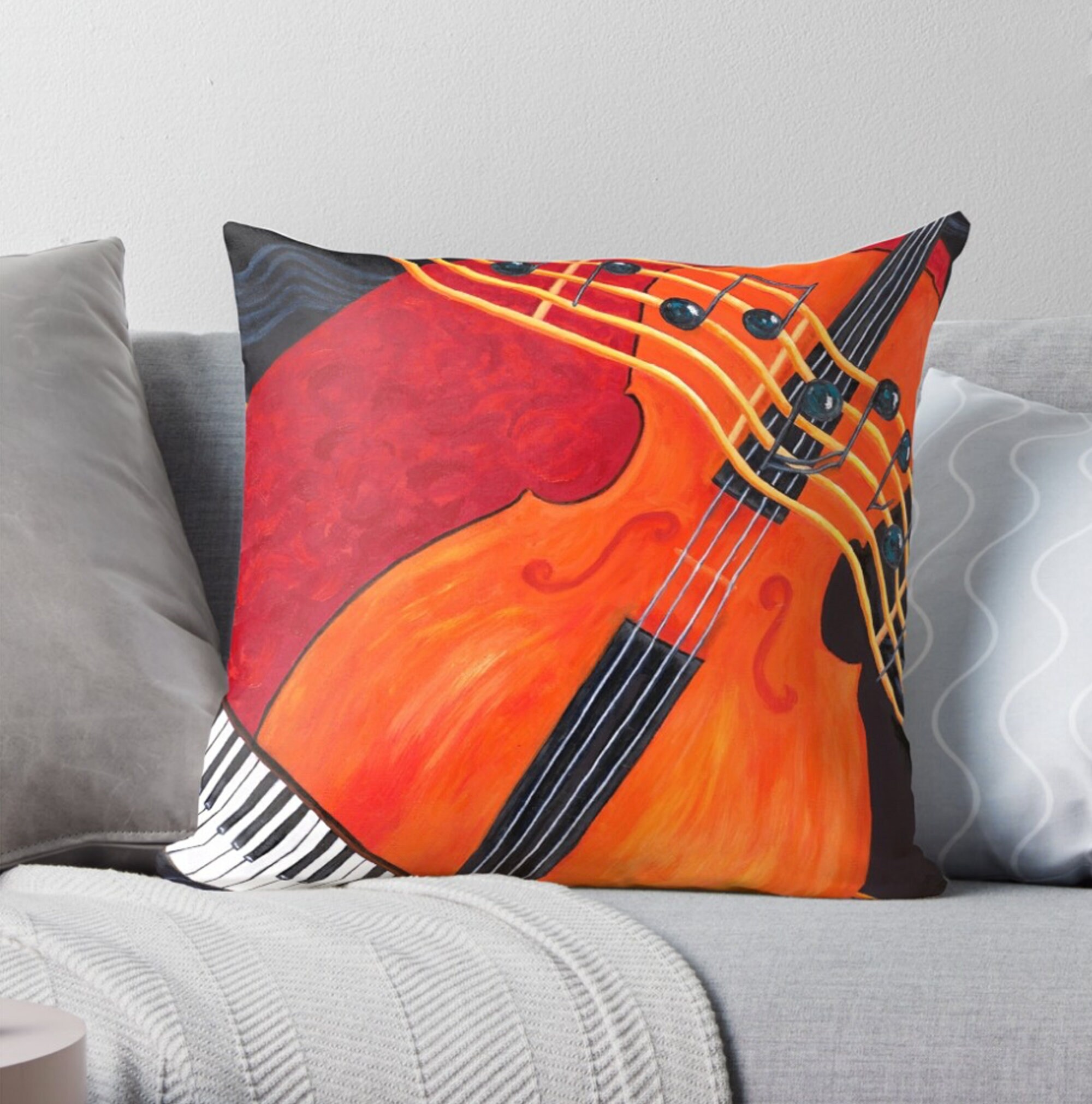 Music Pillow: Cello & Piano Art, Musician Gift - Etsy