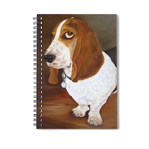 Basset Hound Art Spiral Notebook: Colorful Dog Lover Gift (6" x 8")