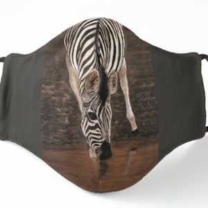 Zebra Face Mask: Safari Animal Print, Adjustable Style