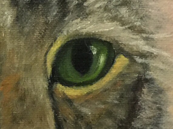 メインクーン猫の油絵、ふわふわの猫の肖像画アート、8x10 - Etsy 日本