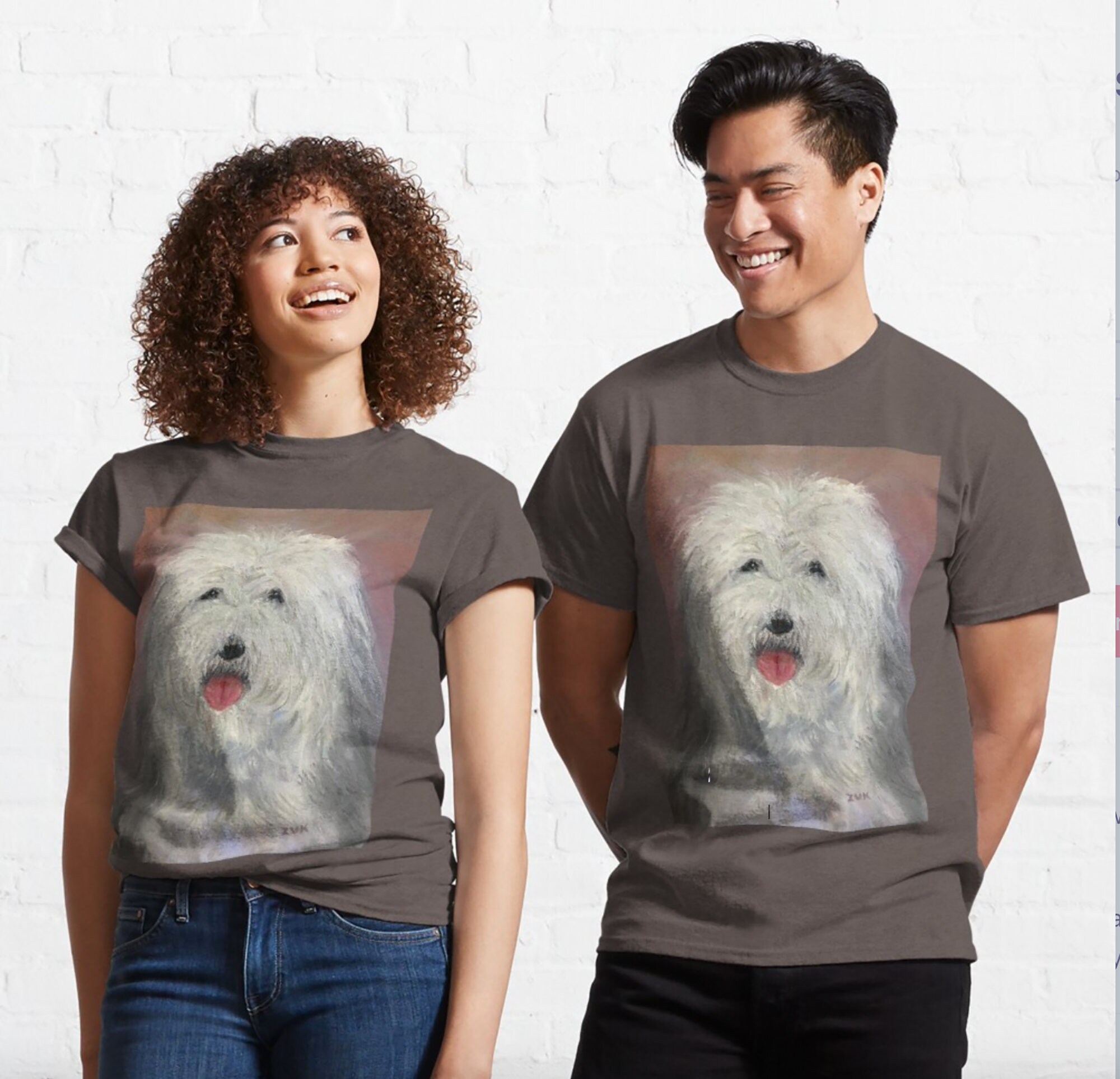 Remera de Perro Viejo Pastor Ingles Old English Sheepdog Bobtail