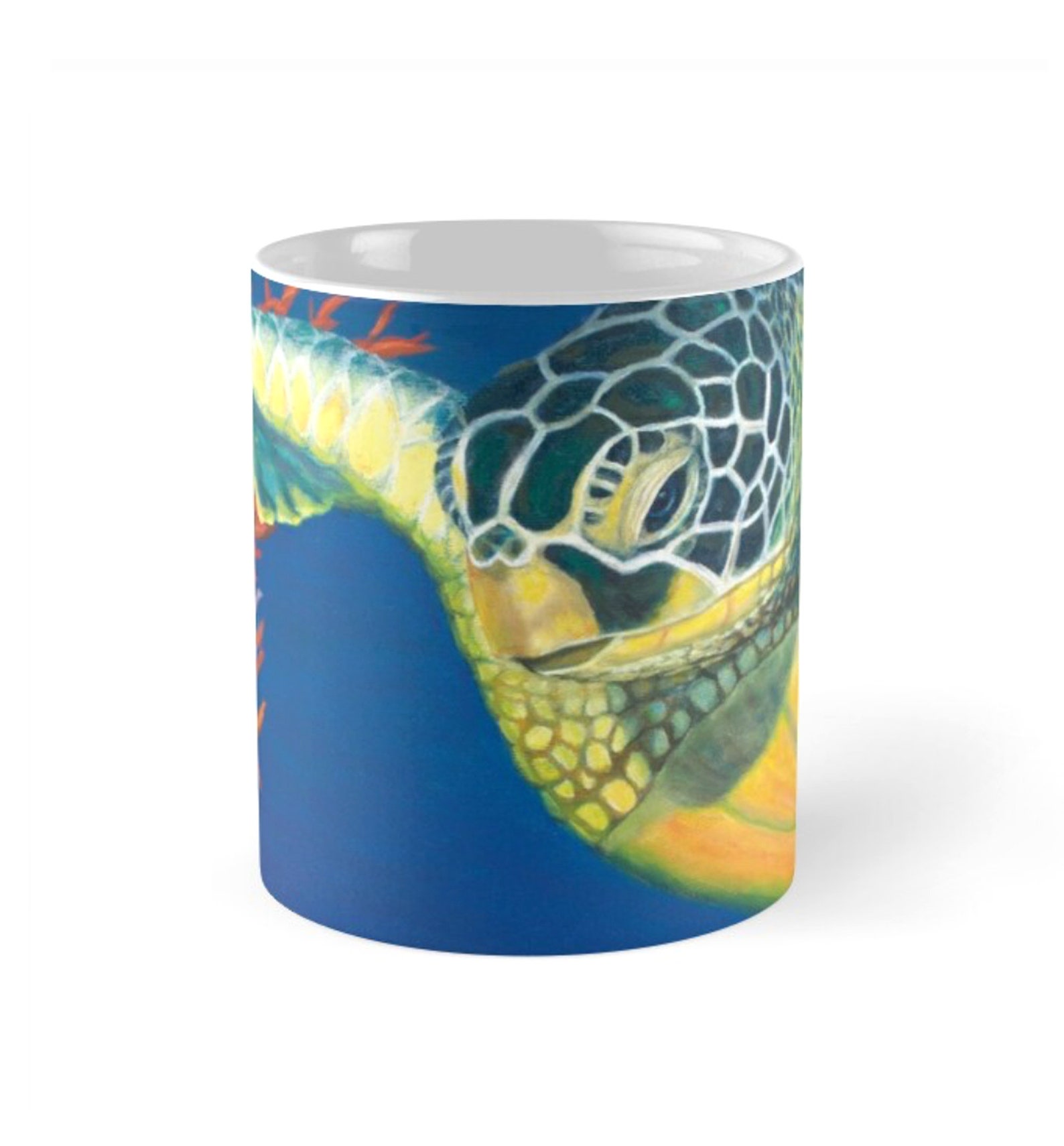 Green Sea Turtle Coffee Mug. Colorful Turtle and Coral Reef Etsy UK