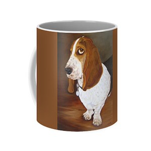 Basset Hound Art Coffee Mug: Dog Lover Gift, 11oz/15oz