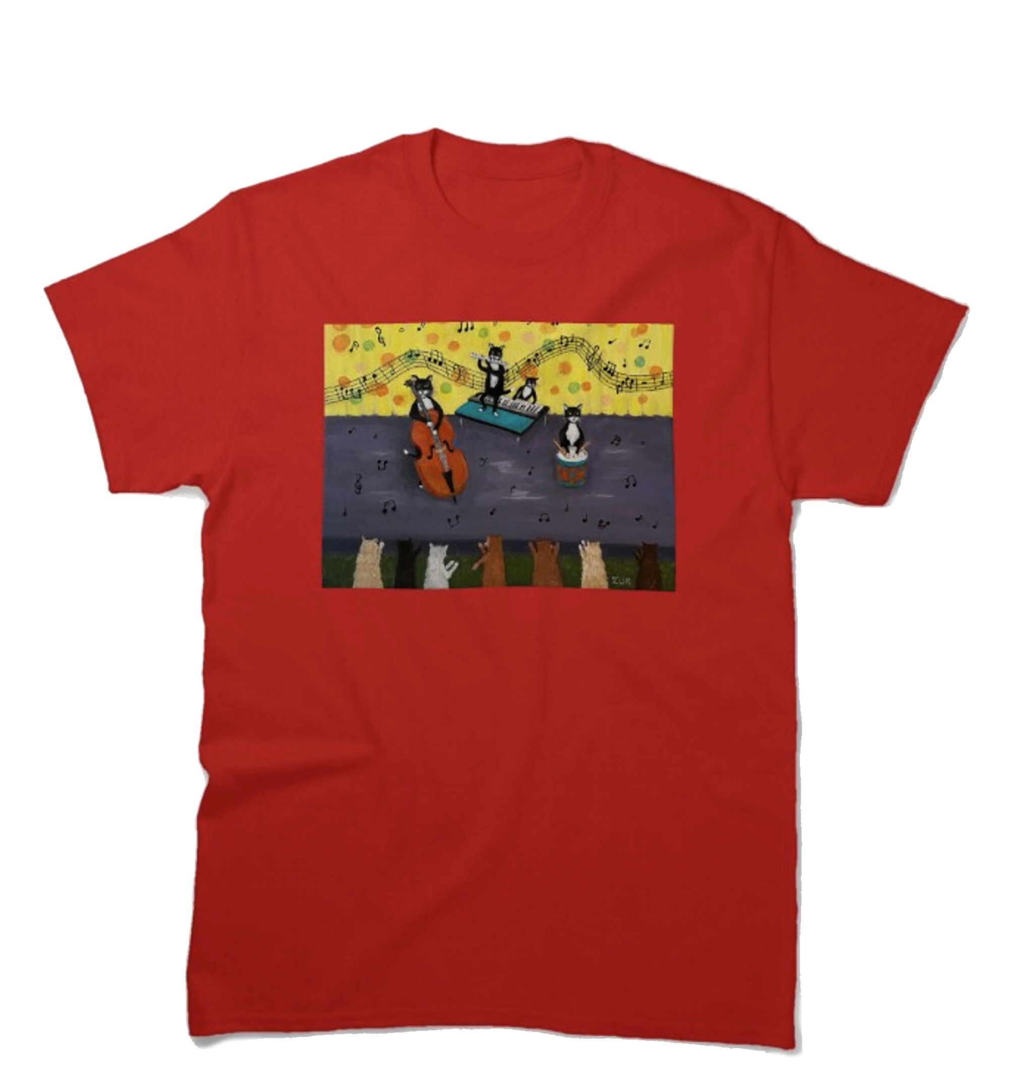 Maglietta Donna Gatti Music Notes - Scollo A V, Motivo Pianoforte E Gatti, Cotone/poliestere - Foto 8