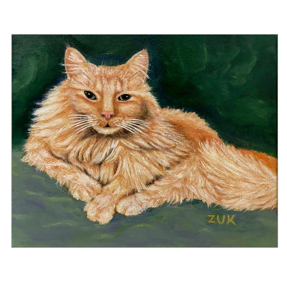 Orange Tabby Cat Art Print. Ginger Cat Art Print. Ginger Cat
