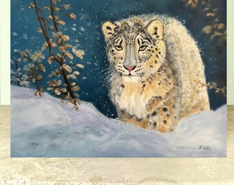 雪豹 ユキヒョウ 原画 額装済 il_340x270.6288707343_758w.jpg