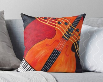 Music Pillow: Cello & Piano Art, Musician Gift - Etsy