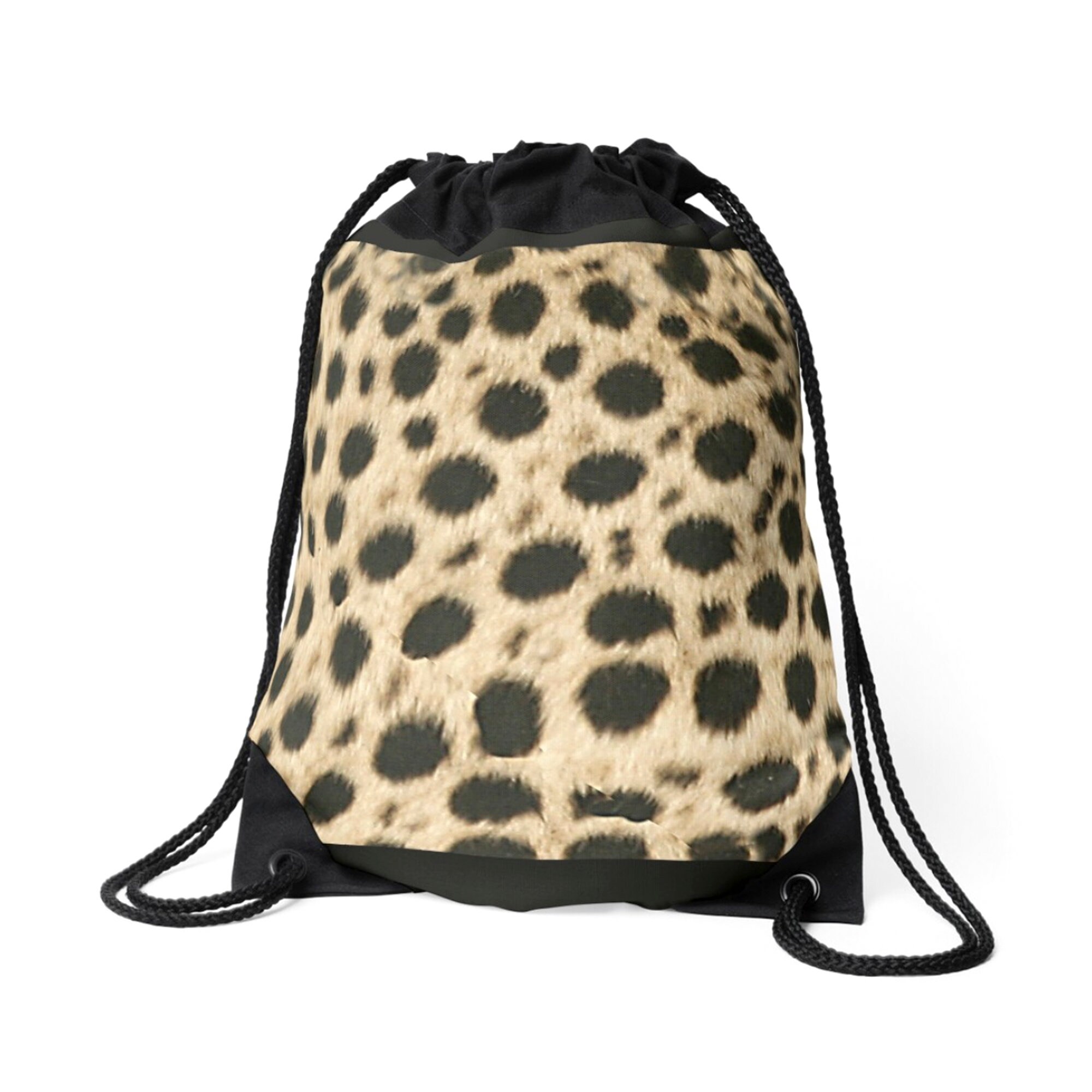 Leopard print drawstring bag deals