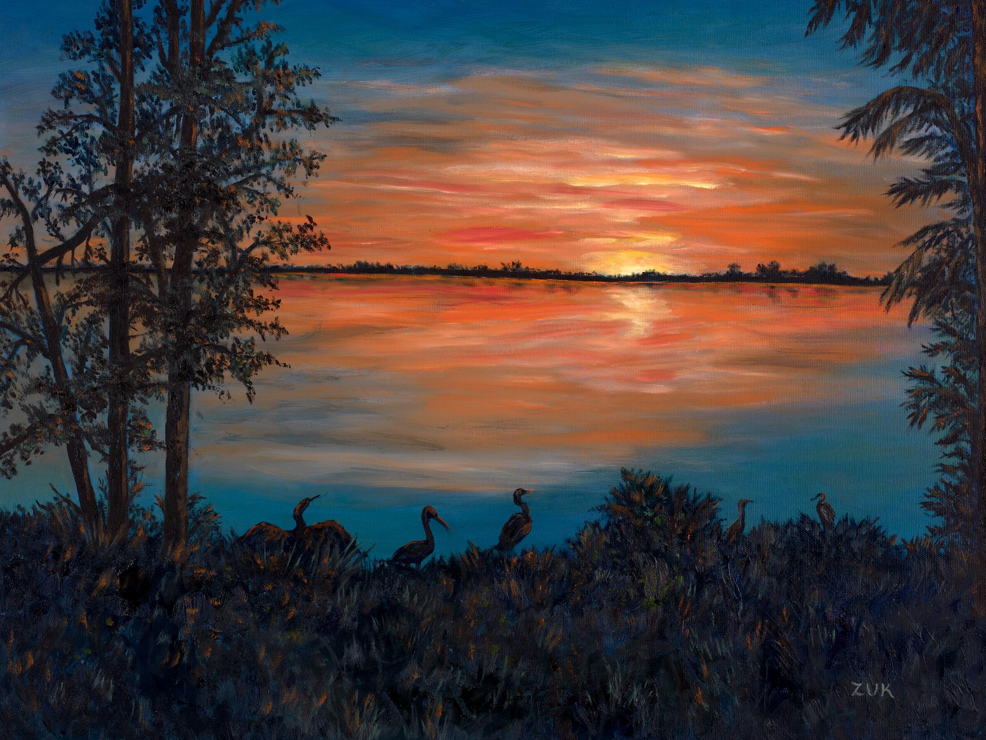 Loxahatchee Everglades Sunset: Original Oil Painting on Canvas - Etsy