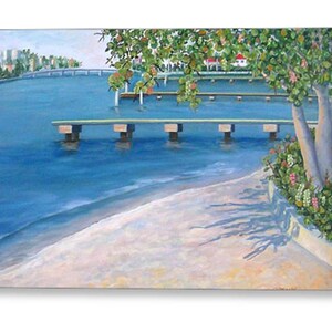 Intracoastal Path Grußkarten. Innen blanko und kann individuell angepasst werden. Palm Beach, Südflorida mit Blick nach Norden in Richtung Flagler Museum.