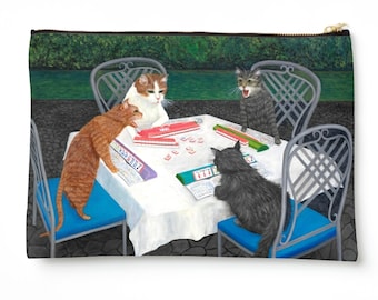 Chats Jouant A La Pochette De Mahjong Sac A Main Dart Etsy France