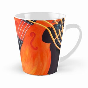 Music Lover Coffee Mug: Cello & Piano Art, Allegro Design