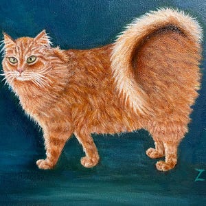 Orange getigerte Katze Ölgemälde: Ringelschwanz Katze Portrait