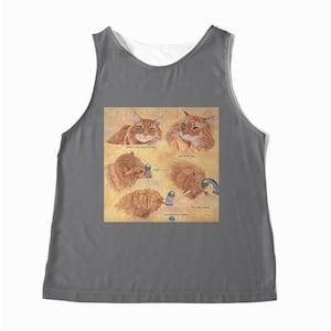 Orange Tabby Cat Poem Sleeveless Top: Ginger Cat Art