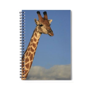 Giraffe Close Up Face spiral notebook. Safari Lover&#39;s notebook. Jungle Animals notebook. Giraffe Lover&#39;s gift