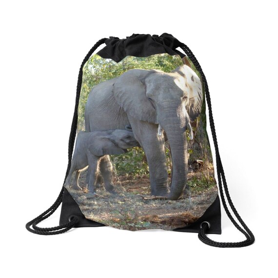 Sac à cordon de bébé d'éléphant et de Botswana, Afrique du