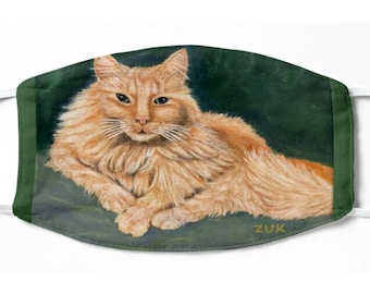 Mascarilla facial de gato atigrado pelirrojo: Retrato al óleo de gato naranja