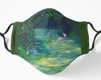 Everglades Wildlife Refuge face mask. Nature lovers gift. Loxahatchee Florida face mask.Kids and adults. Several styles.