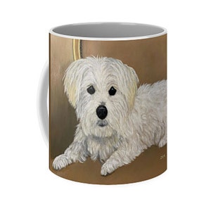 Maltese art coffee mug. Ceramic mug. Dog Lovers gift. Maltese art. Dishwasher and microwave safe. 11oz and 15oz