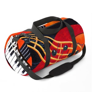 Music Theme Duffle Bag: Allegro Cello & Piano Design